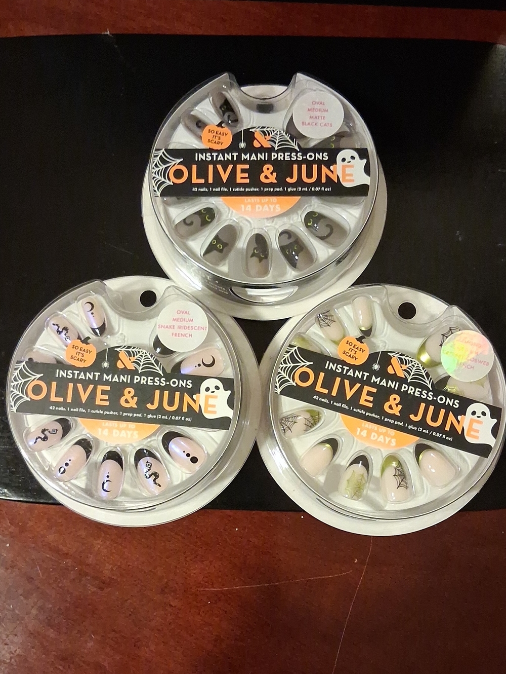 Olive & June Instant Mani Press On Nails 3 Packs Halloween Themed New